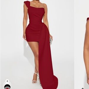 Fashion Nova Burgundy Satin Mini Dress